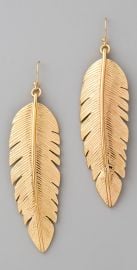 cc skye Large Gold Feather Earrings at Shopbop